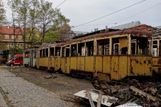 Konstal 4N #G-058 (ex. #1342), Konstal N #G-082 (ex. #1319) i Konstal 4N1 #G-1412 (ex. #1438)